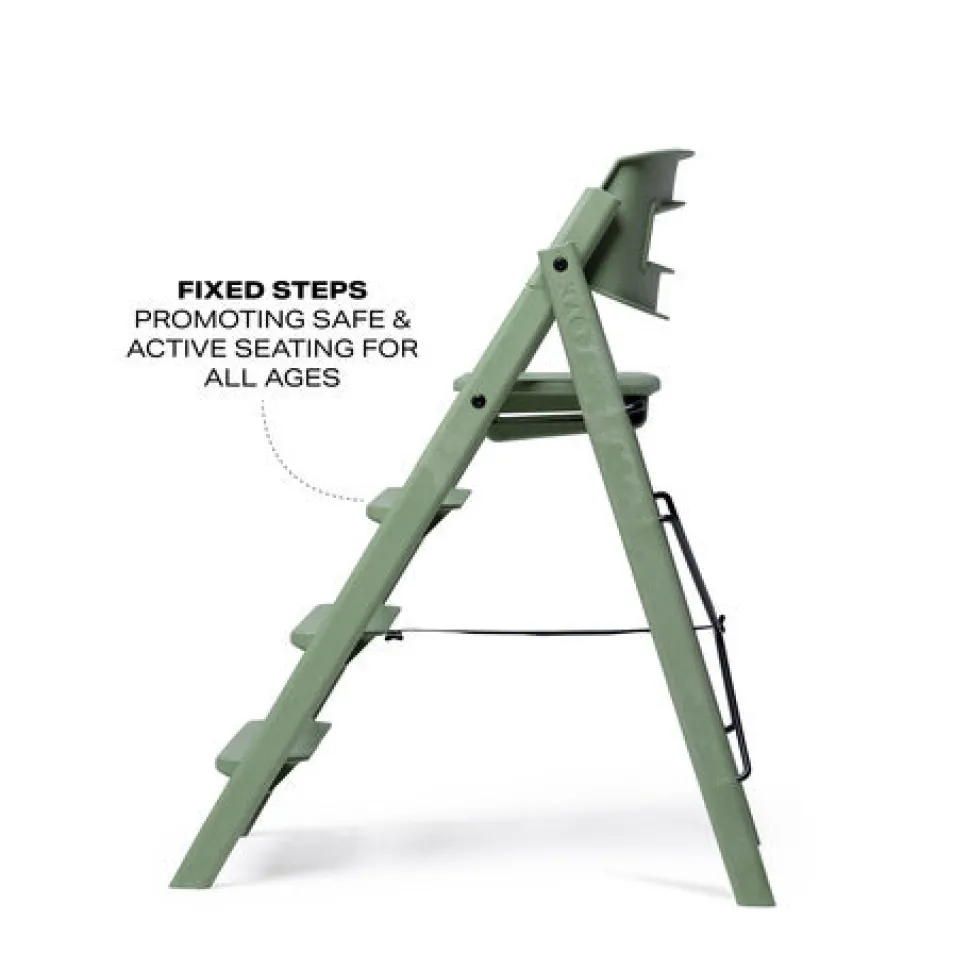 Klapp højstol foldbar genbrugsplast inkl. pude - grøn