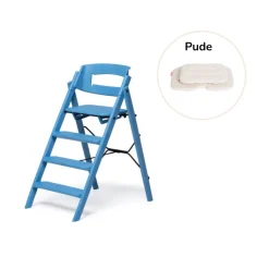 Klapp højstol foldbar genbrugsplast inkl. pude - blå