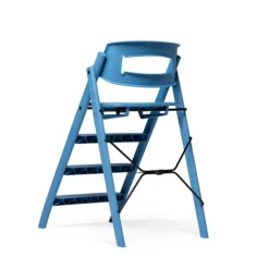 Klapp højstol foldbar genbrugsplast inkl. pude - blå