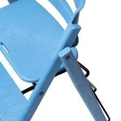 Klapp højstol foldbar genbrugsplast inkl. pude - blå