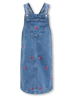 Klara heart spencer kjole denim - LIGHT BLUE