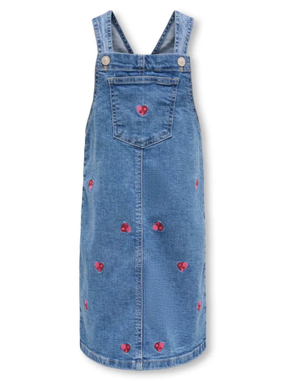 Klara heart spencer kjole denim - LIGHT BLUE