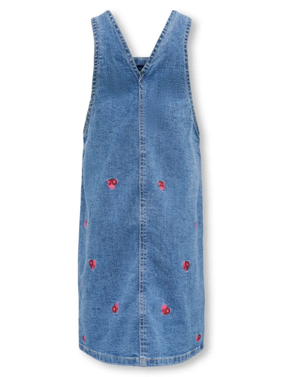 Klara heart spencer kjole denim - LIGHT BLUE