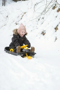 Kælk slæde med styr sort 95 cm.