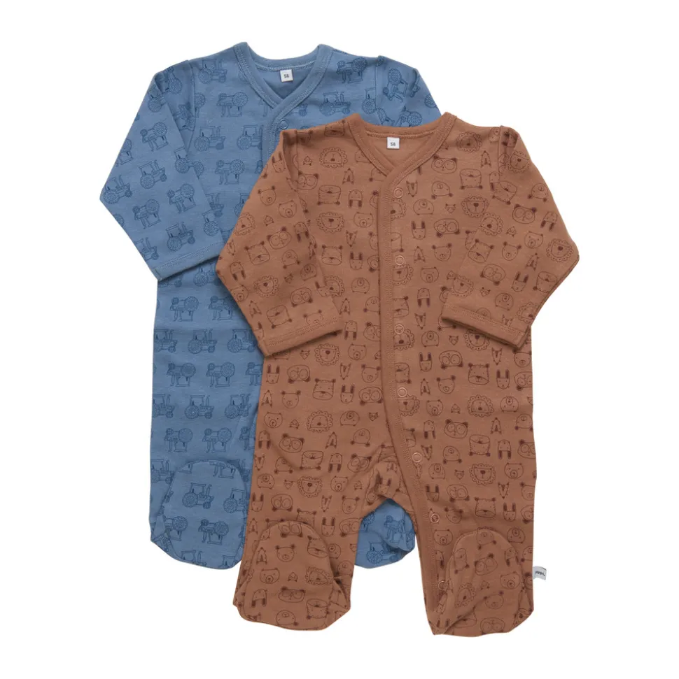 Knappet Natdragt Med Fod 2-Pak - 741