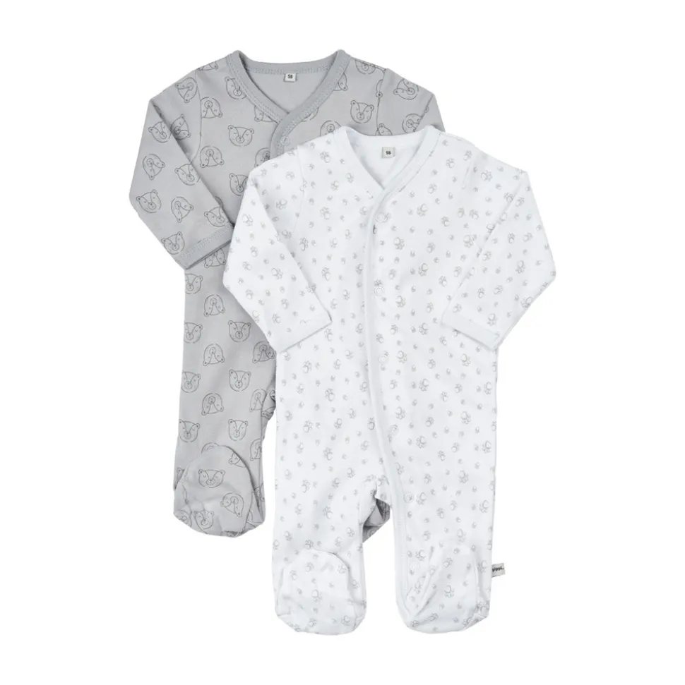 Knappet Natdragt Med Fod 2-Pak - 190