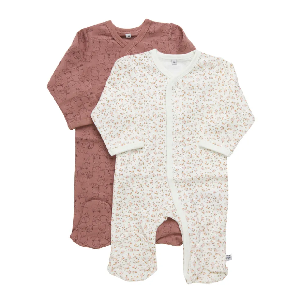 Knappet Natdragt Med Fod 2-Pak - 433