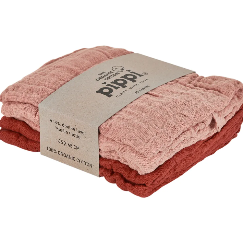 Øko Stofbleer (4-pak) - Rød