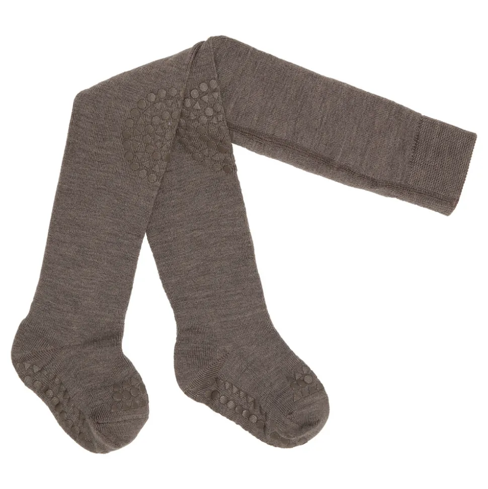 Kravle Strømpebukser Uld - Brown melange