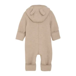 Køredragt m. ører Uld Fleece - Camel Melange