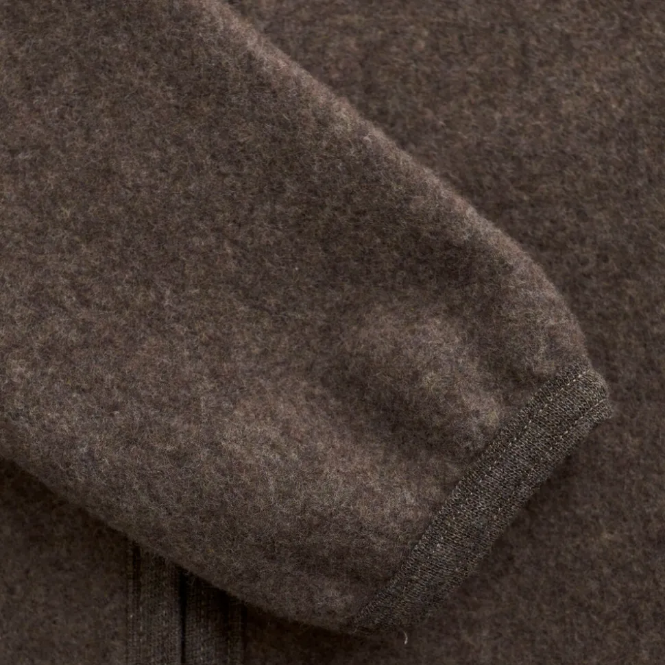 Køredragt m. ører Uld Fleece - Brown Melange