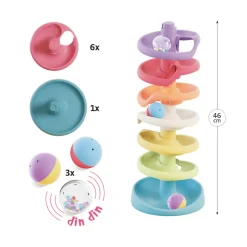 Kugletårn af bioplast med raslebolde