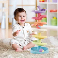 Kugletårn af bioplast med raslebolde