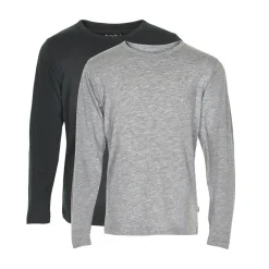 Langærmede T-shirts (2-pak) - Grå 193