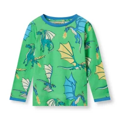 Langærmet bluse med flyvende drager - 826