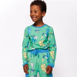 Langærmet bluse med flyvende drager - 826