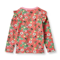 Langærmet bluse med jordbær - 534