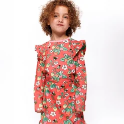 Langærmet bluse med jordbær - 534