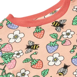 Langærmet bluse med jordbær - 536
