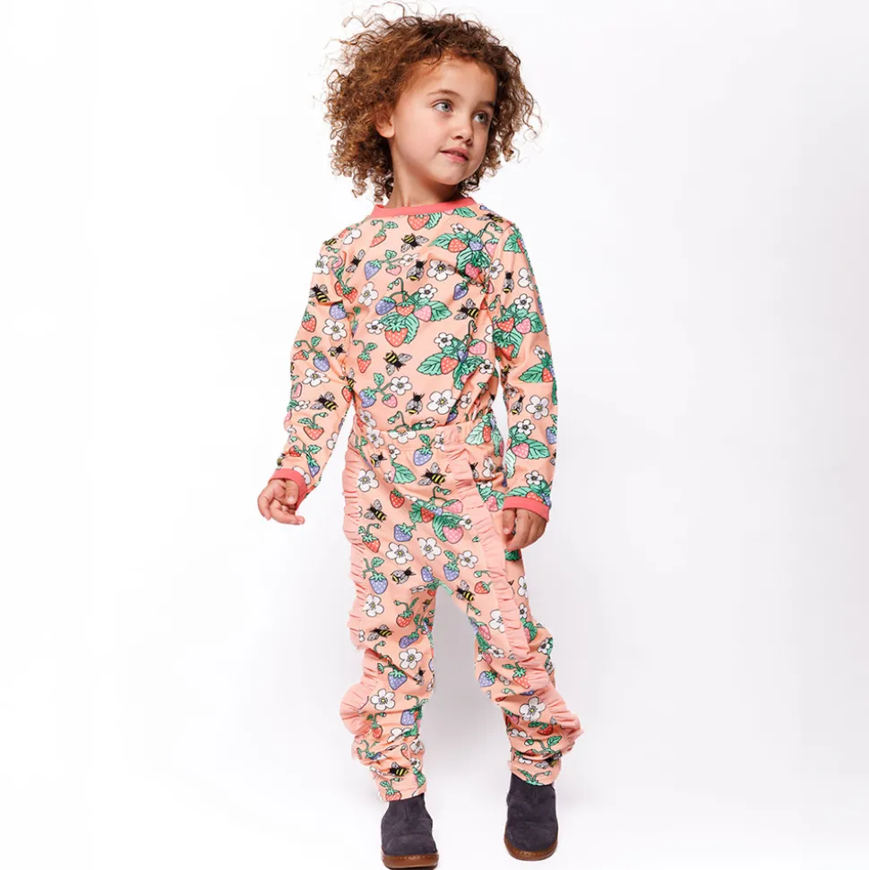 Langærmet bluse med jordbær - 536