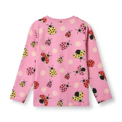 Langærmet bluse med mariehøner - 539