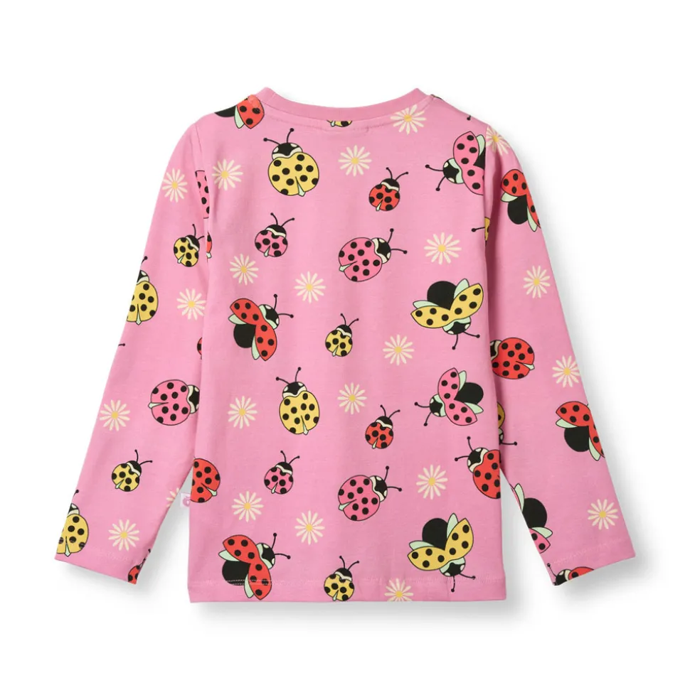 Langærmet bluse med mariehøner - 539