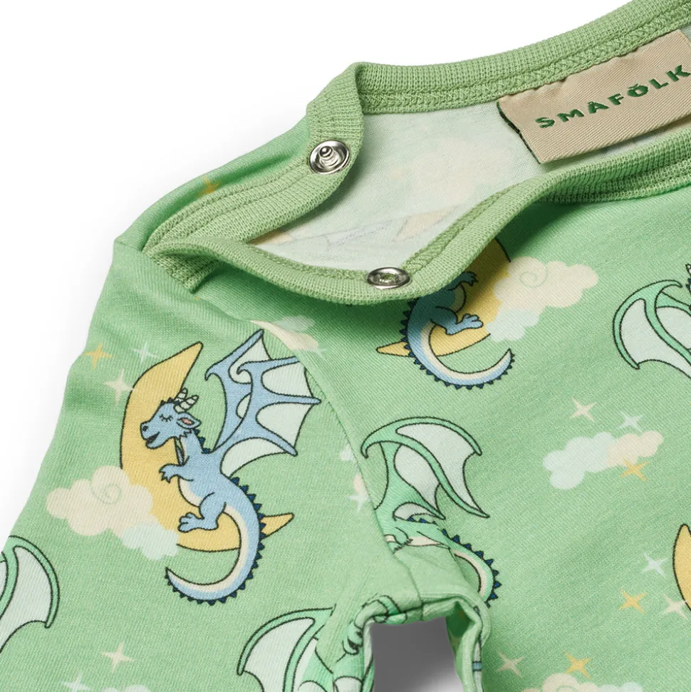 Langærmet body med sovende drager - 827