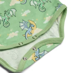 Langærmet body med sovende drager - 827