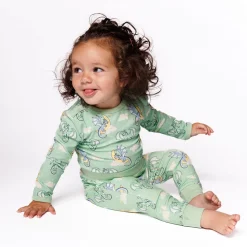 Langærmet body med sovende drager - 827