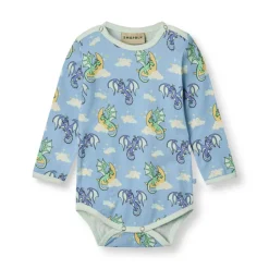 Langærmet body med sovende drager - 737