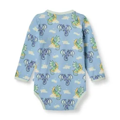 Langærmet body med sovende drager - 737