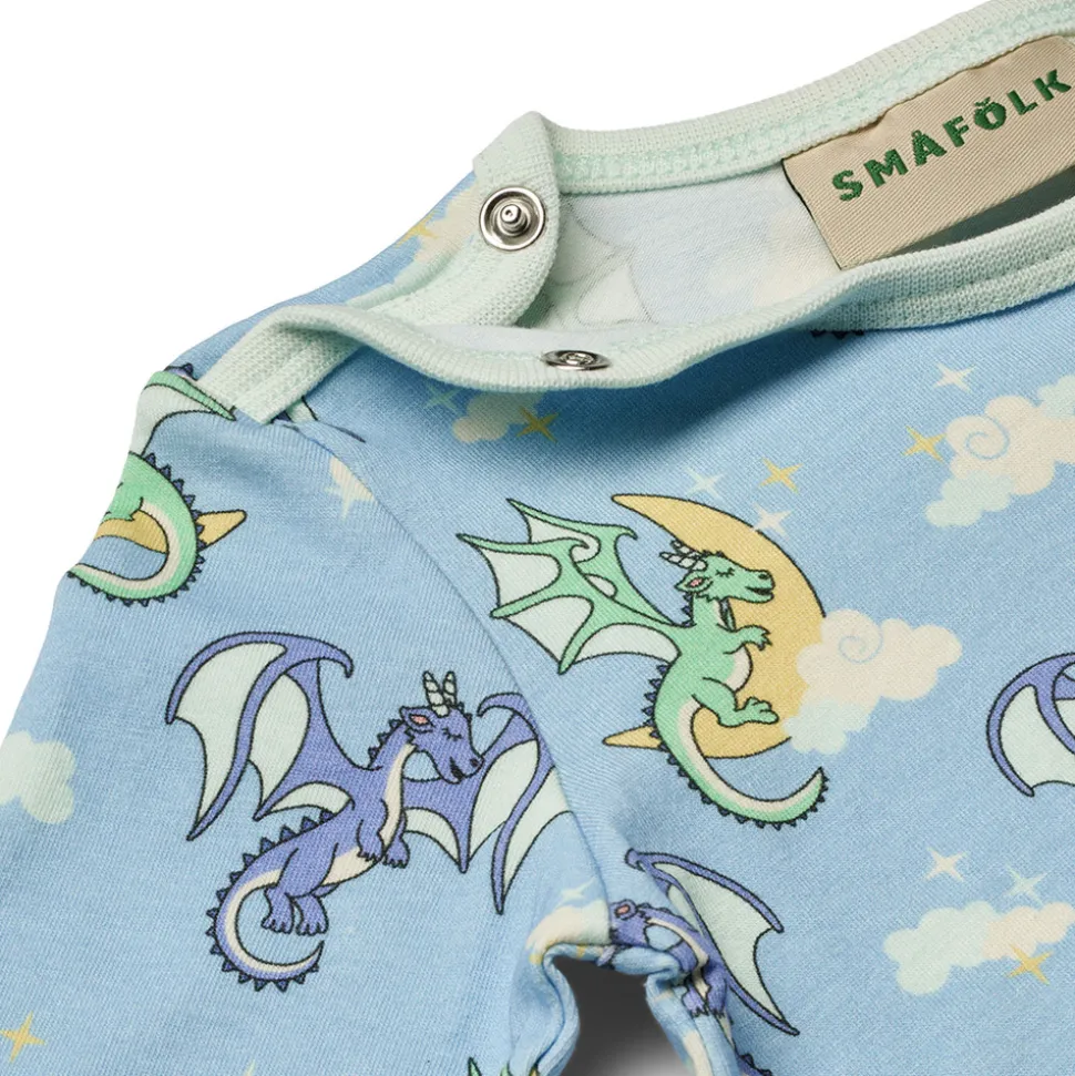 Langærmet body med sovende drager - 737