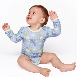 Langærmet body med sovende drager - 737