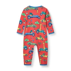 Langærmet heldragt med racer biler - 534