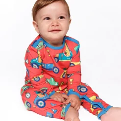 Langærmet heldragt med racer biler - 534