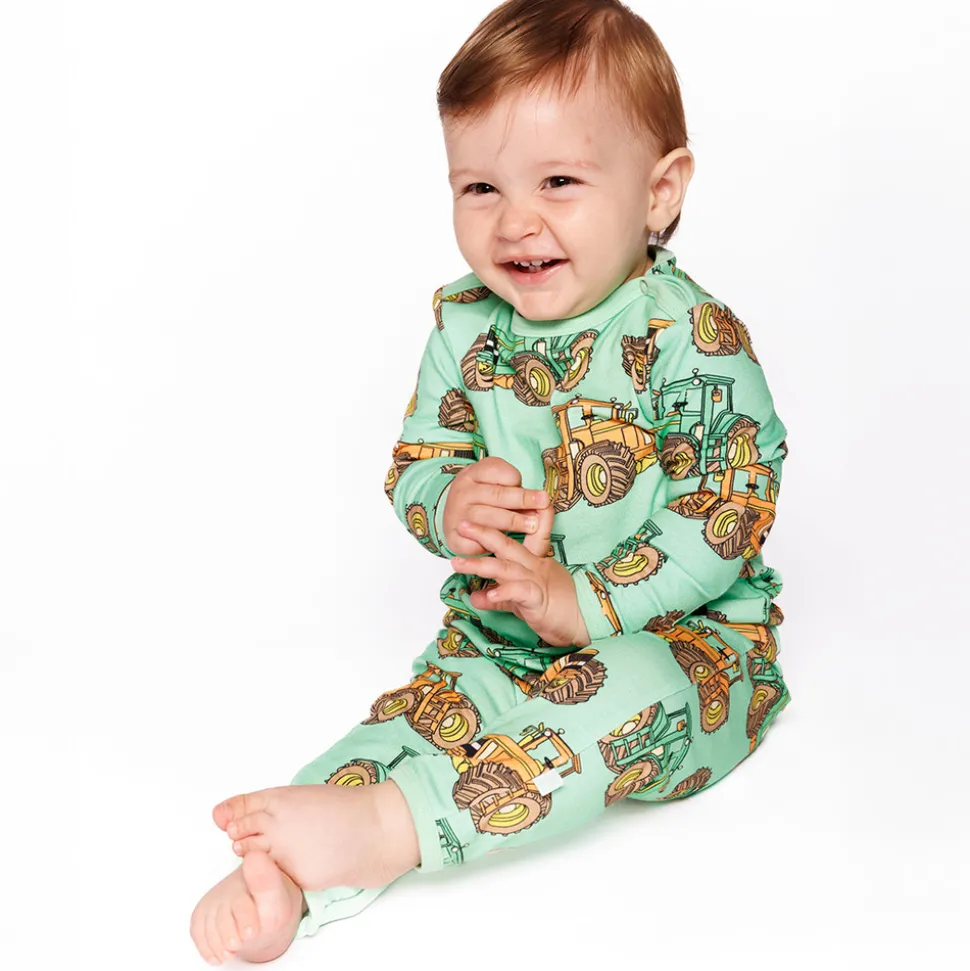 Langærmet heldragt med traktorer - 828