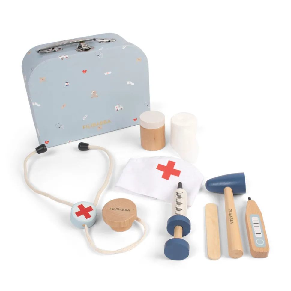 Legekuffert - Doktorsæt i træ