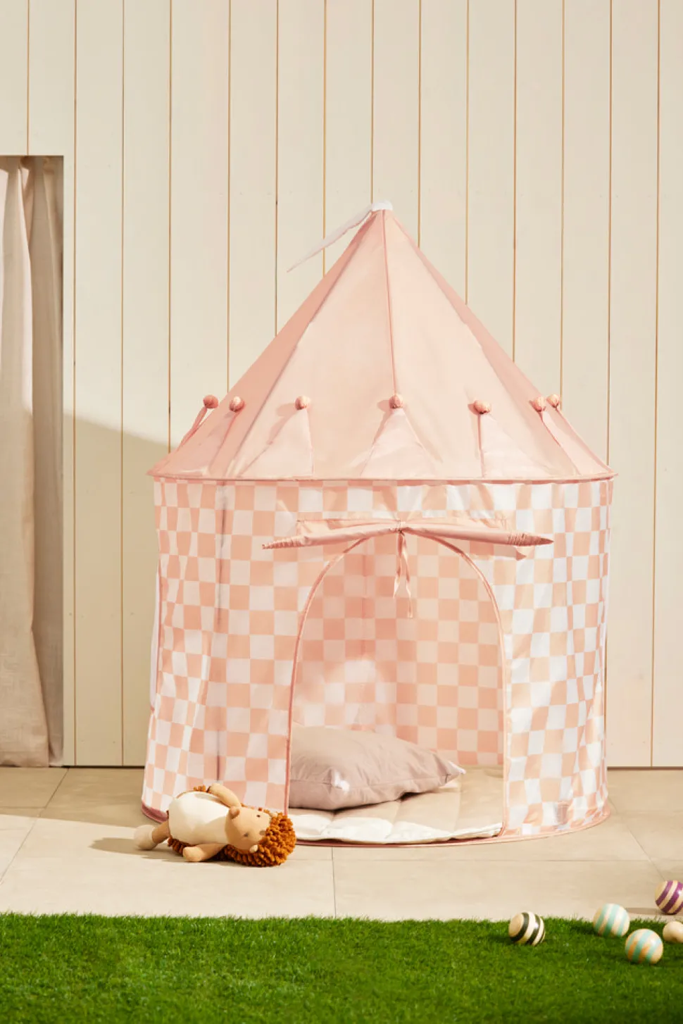 Legetelt,Abrikos med tern,100x130 cm