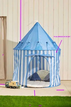 Legetelt,Blå med striber,100x130cm