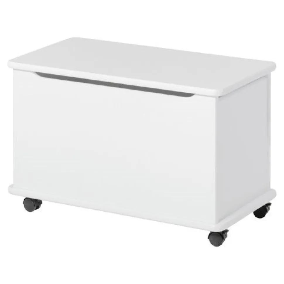 Legetøjskiste på hjul - hvid