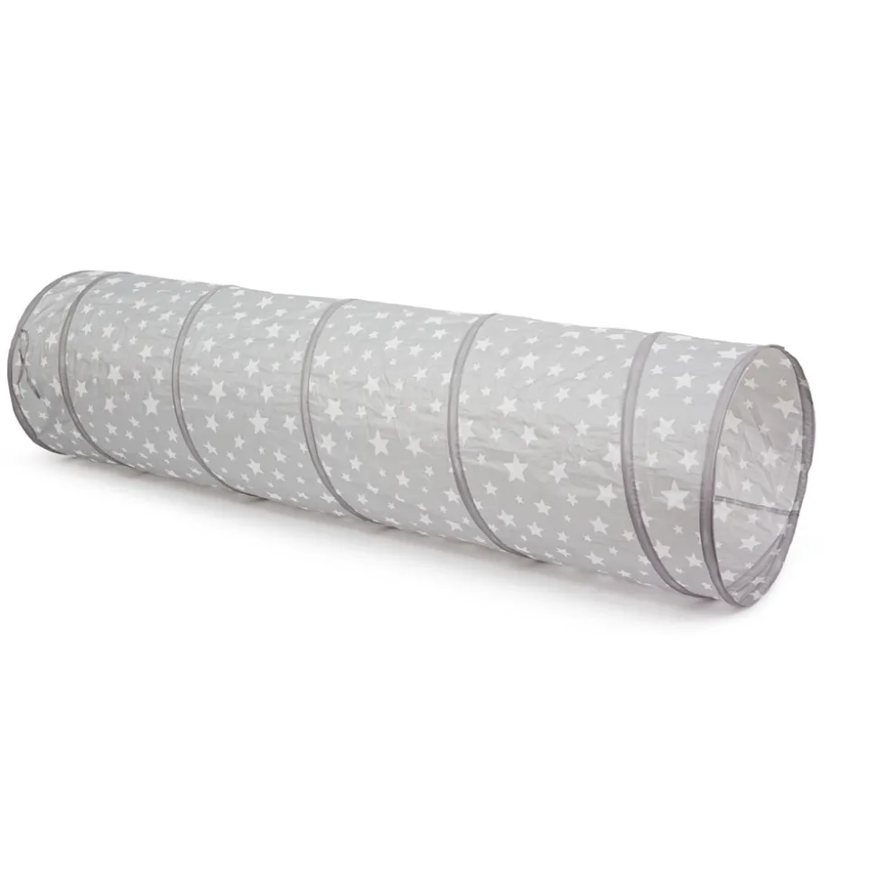Legetunnel, grå m. hvide stjerner