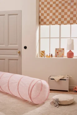 Legetunnel, rosa m. hvide stjerner