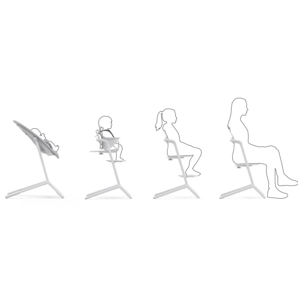 Lemo højstol 4in1 sæt - all white