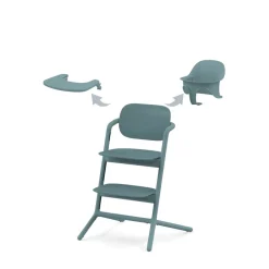 Lemo højstol 3in1 sæt - stone blue