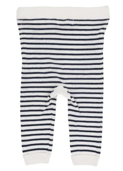 Let strikket leggings m. striber - NAVY