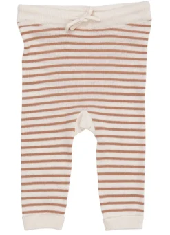 Let strikket leggings m. striber - CREAM