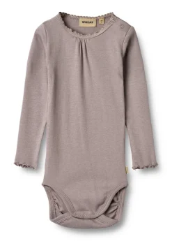 Lotta Rib Body Langærmet - Dusty purple