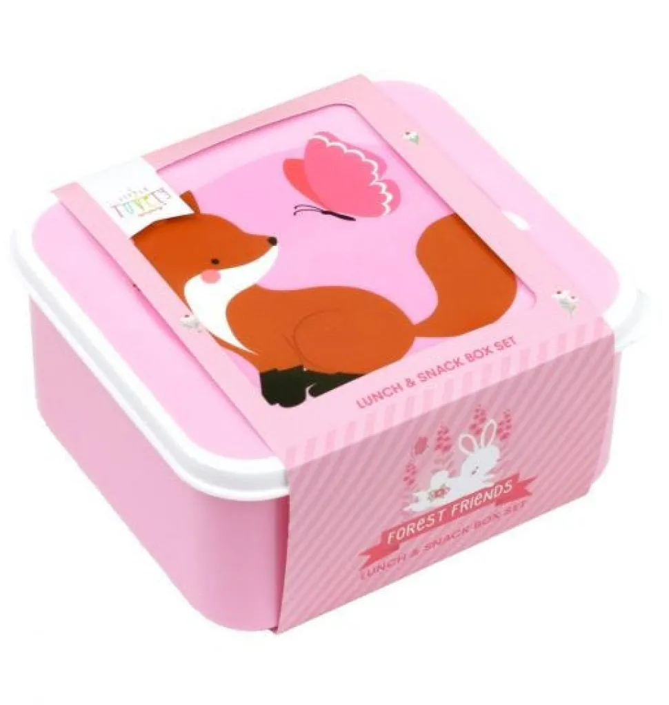 Lunch & snack box sæt - forest friends