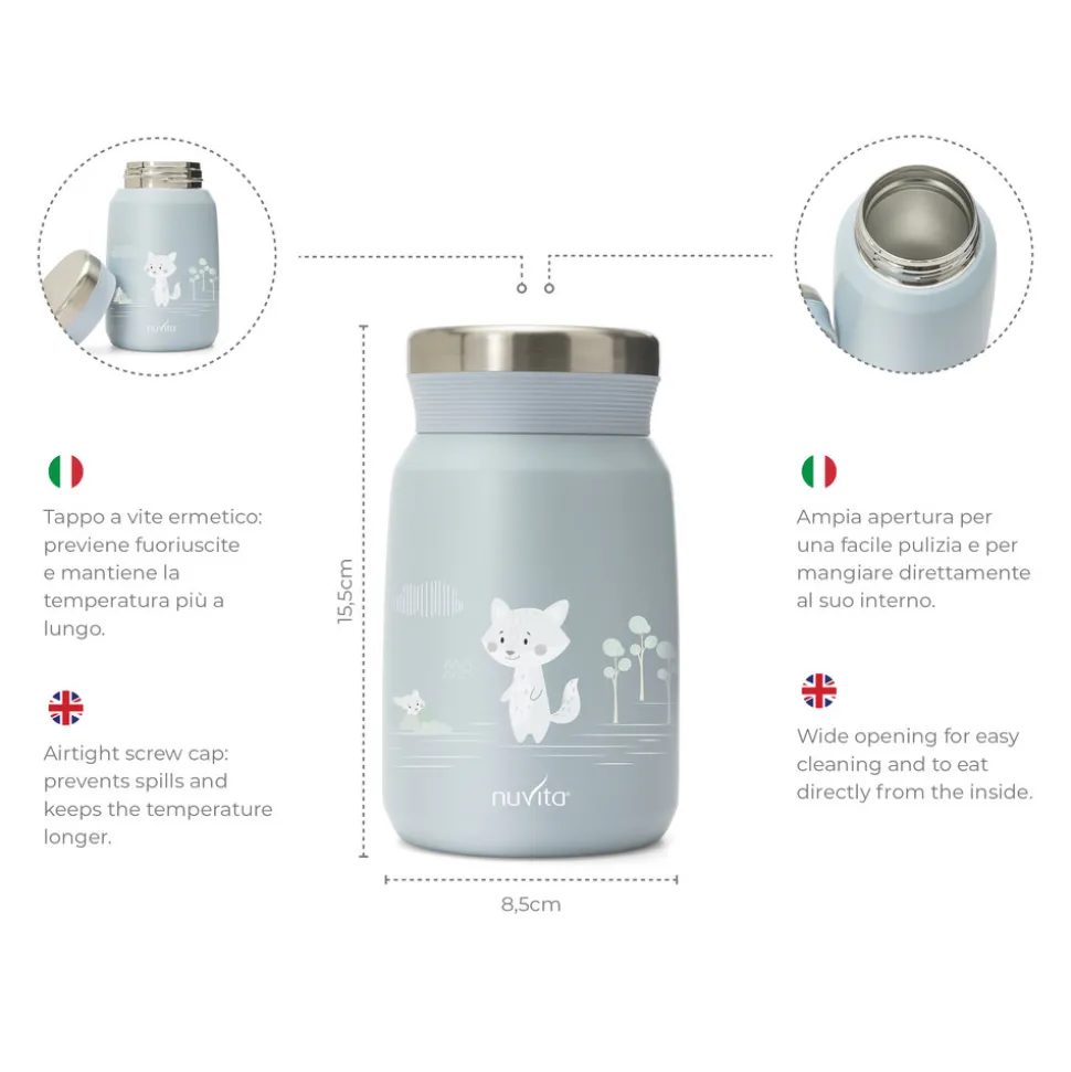 Lyseblå 500 ml rustfri stål termobeholder