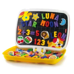 Magnetiske bogstaver og tal - Sæt med tavle